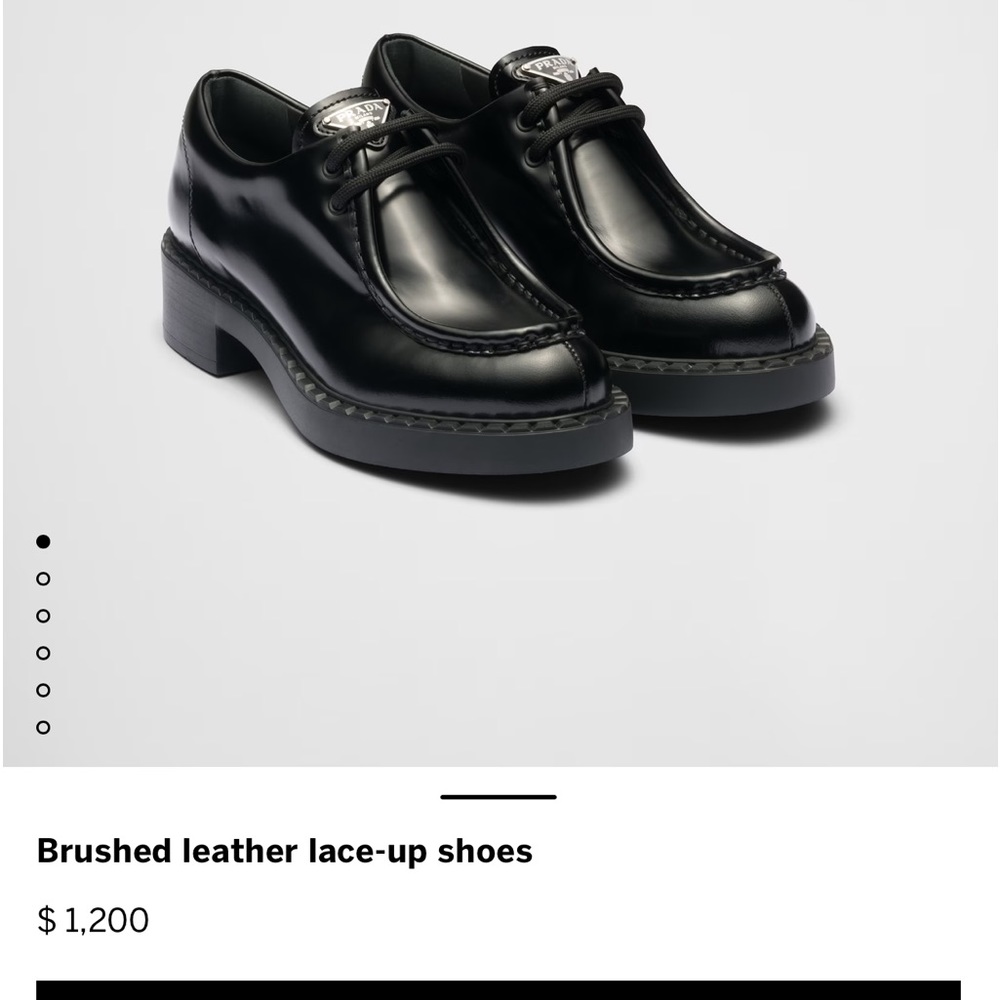 Prada brushed leather lace up loafers